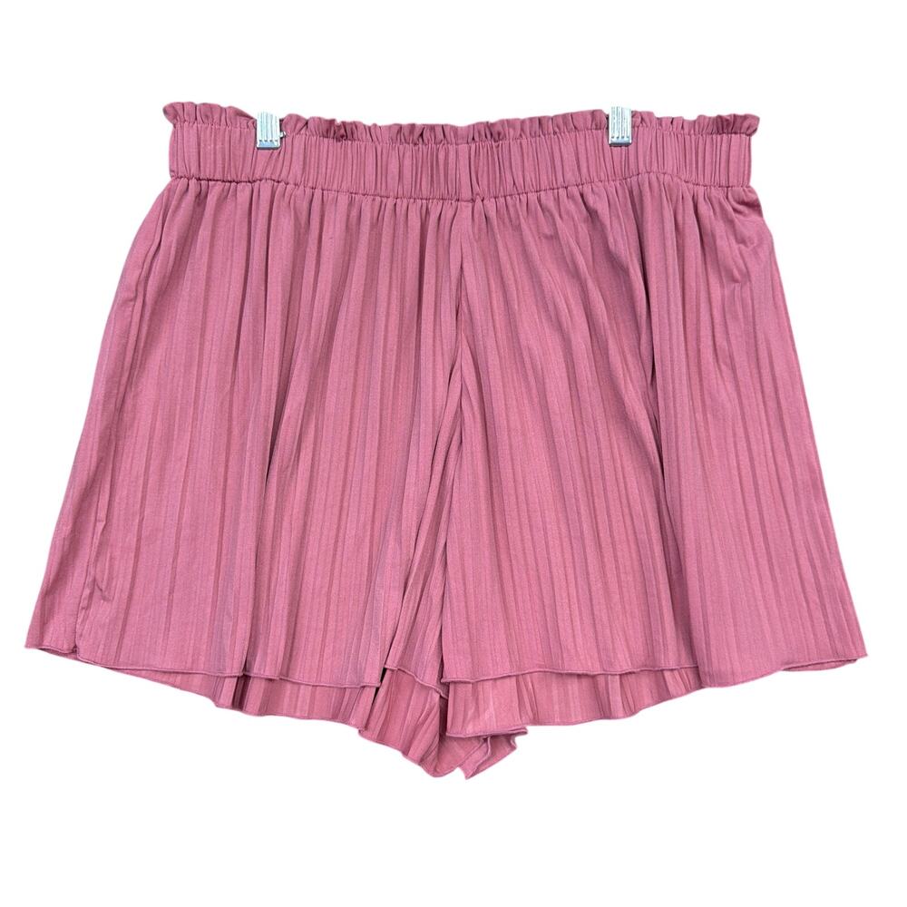 Ann Taylor LOFT Womens Shorts Pink Pull On Flowy Pleated Elastic Waist Large